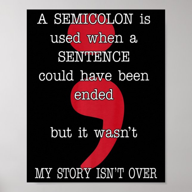 Affiche Semicolon Sensibilisation à la prévention du suici (Devant)