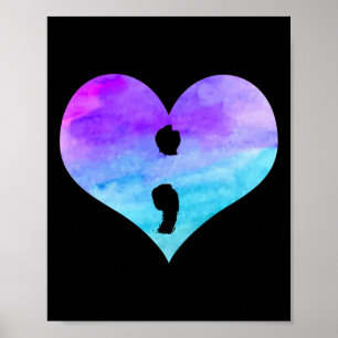 Affiche Semicolon Sensibilisation au suicide cardiaque San