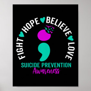 Affiche Semicolon Sensibilisation au suicide Santé mentale