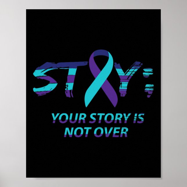 Affiche Semicolon Sensibilisation au suicide Santé mentale (Devant)
