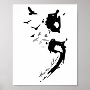 Affiche Semicolon sur les problèmes de santé mentale