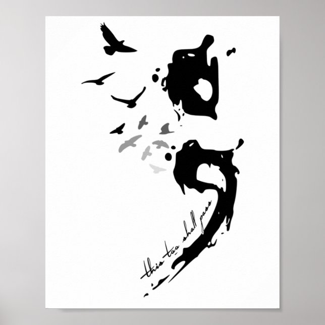 Affiche Semicolon sur les problèmes de santé mentale (Devant)