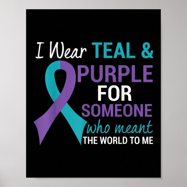 Affiche Semicolon Turquoise &amp; Purple Ribbon Suicide (Devant)