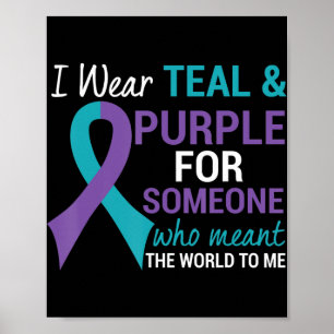 Affiche Semicolon Turquoise et violet sensibilisation au s