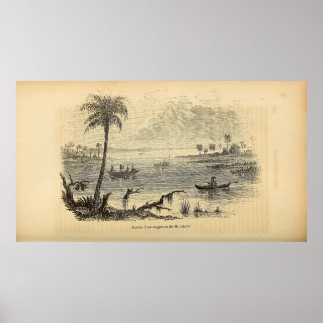 Affiche Séminoles sur la rivière St. Johns (Devant)