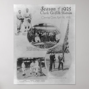 Affiche Sénateurs 1925, stade de Washington de Clark