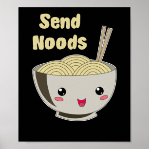 Affiche Send Noods Vintage Ramen Japonais Noodle Soup