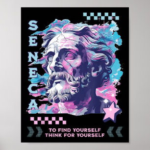 Affiche Seneca Philosophie stoïque Retro 2000s Pastel Vapo