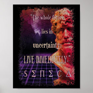 Affiche Seneca Stoic Citation Live Now Stoicism Philosophi