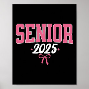 Affiche Senior 2025 Coquette Rose Bow Cl De 2025 Graduatio