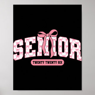Affiche Senior 2026 Promotion 2026 Coquette Rose Diplômé