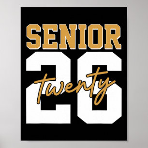 Affiche Senior 2026 Rétro Promotion 2026 Diplômé 2026 Homm
