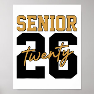 Affiche Senior 2026 Rétro Promotion 2026 Graduation 2026 H