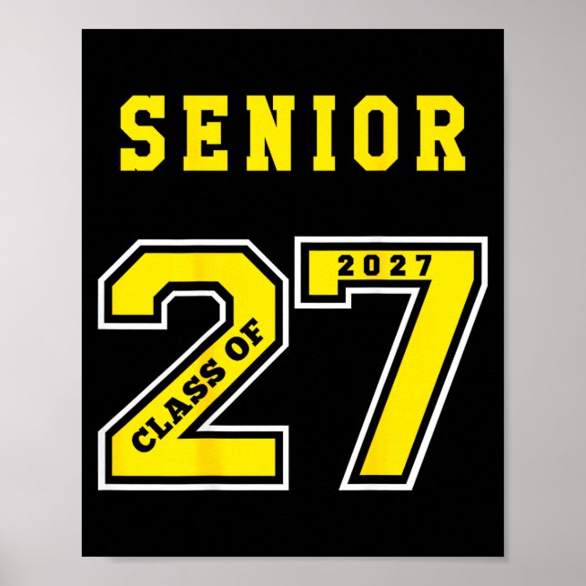 Affiche Senior 2027 (dos) or jersey de la promotion 27 en  (Devant)