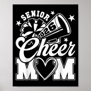 Affiche Senior Cheer Mom 2026 Fier maman Pom-pom girl Cl O
