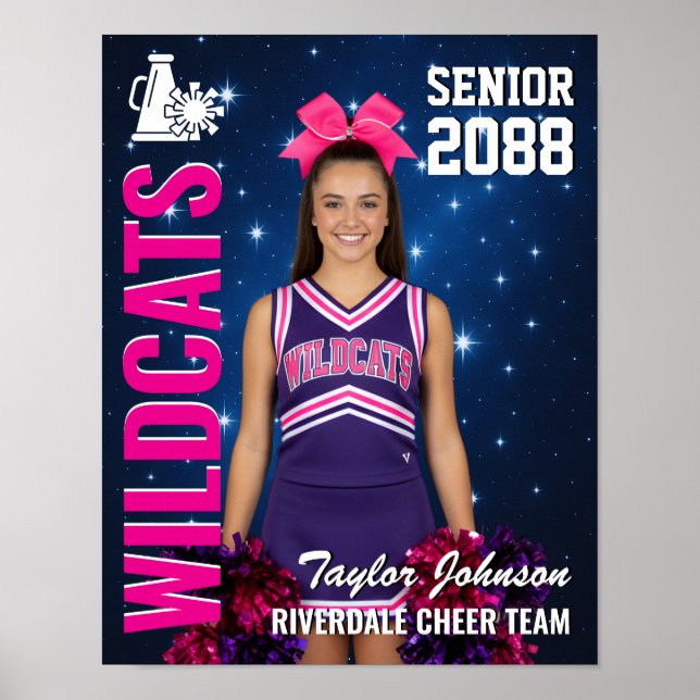 Affiche Senior Cheer Team Cheerleading Star Photo Sports (Devant)