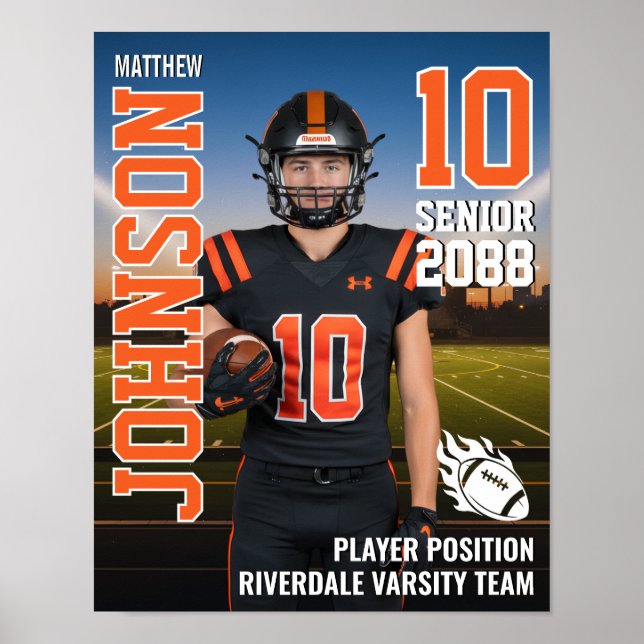 Affiche Senior Football Stadium Player Photo Sports (Devant)
