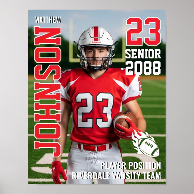 Affiche Senior Football Team Photo Gift Sports Player (Devant)