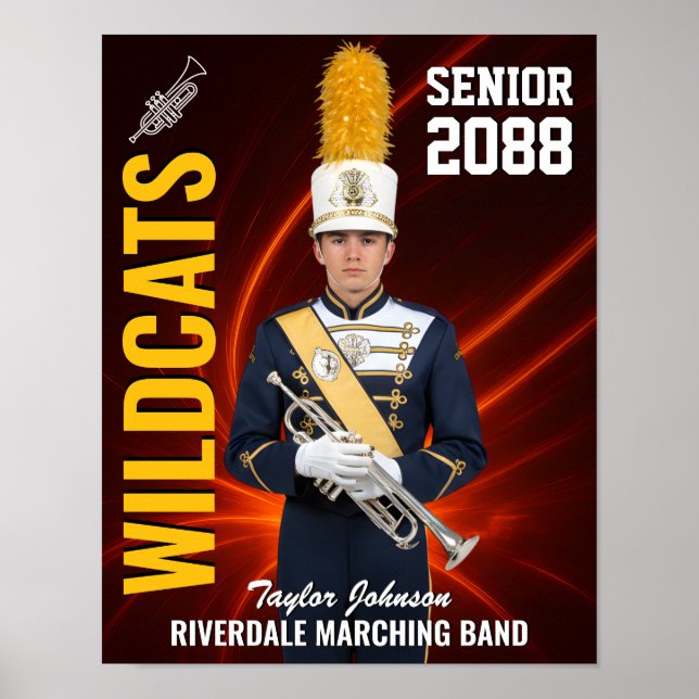Affiche Senior Marching Band Custom Portrait Photo Sports (Devant)