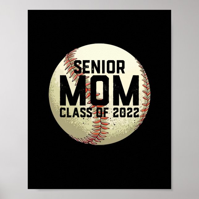 Affiche Senior Mom Class of 2022 Baseball Mom (Devant)