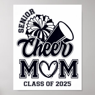 Affiche Senior Pom-pom girl Mom Cheer Cl Of 2025 Graduatio