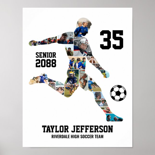 Affiche Senior Soccer Team Sports Custom Photo Collage (Devant)