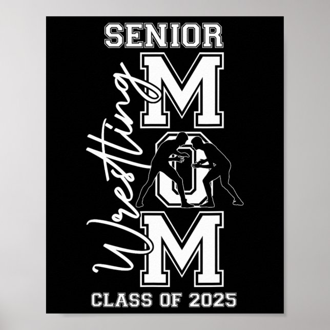 Affiche Senior Wrestling Maman Tee - shirts Cl Of 2025 Gra (Devant)