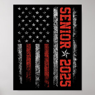 Affiche Senior Year 2025 American Flag Usa Graduation Cl O