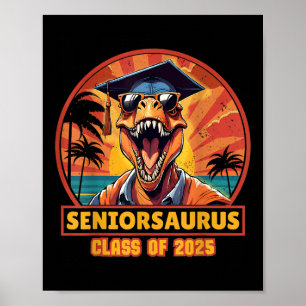 Affiche Seniorsaurus Senior Promotion 2025 Drôle Dinosaure