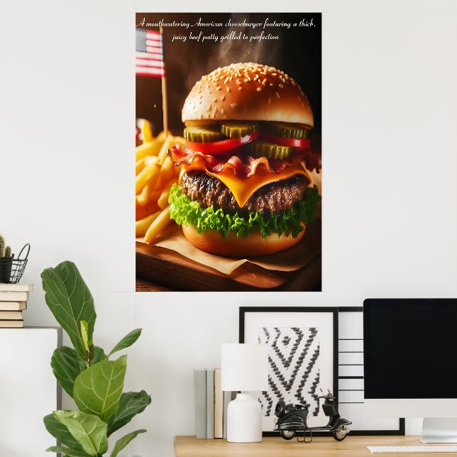 Affiche Sensation de hamburger avec étoile 24x36 (Bureau à domicile)