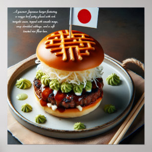 Affiche Sensation de hamburger de cuisine de Kyoto