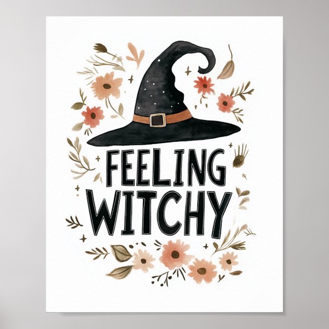 Affiche Sensation Witchy sorcier Casquette de l'aquarelle  (Devant)