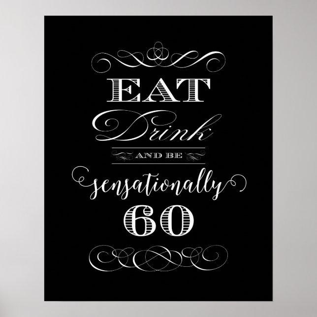 Affiche Sensationnellement 60 Cadeau de fête d'anniversair (Devant)
