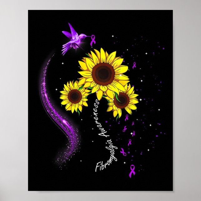 Affiche Sensibilisation à la fibromyalgie du tournesol pou (Devant)