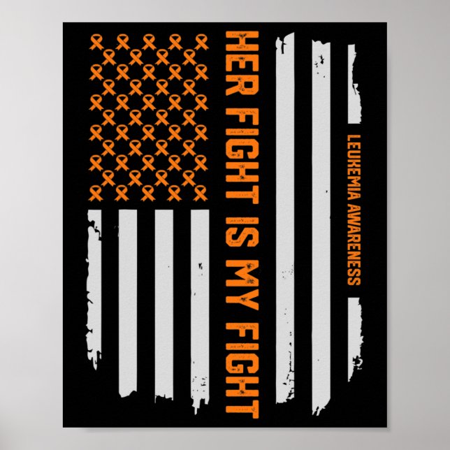 Affiche Sensibilisation à la leucémie Drapeau américain Ca (Devant)