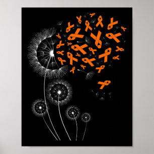 Affiche Sensibilisation à la leucémie du ruban orange et d