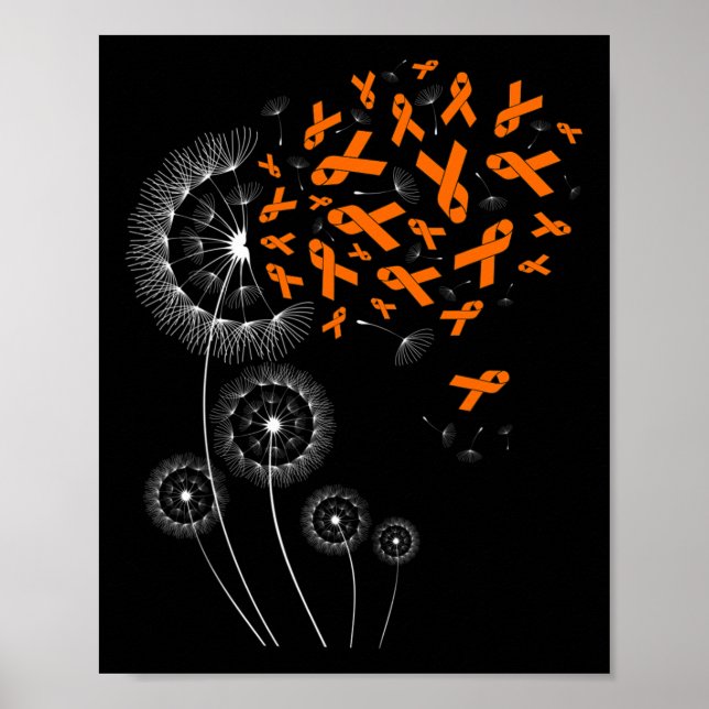 Affiche Sensibilisation à la leucémie du ruban orange et d (Devant)