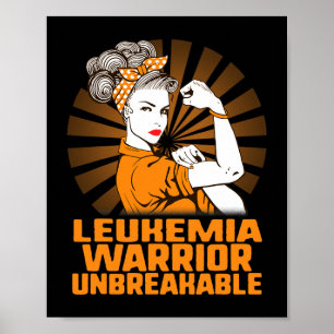 Affiche Sensibilisation à la leucémie Forte guerrière Femm
