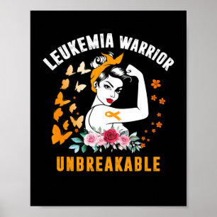 Affiche Sensibilisation à la leucémie Forte guerrière Femm