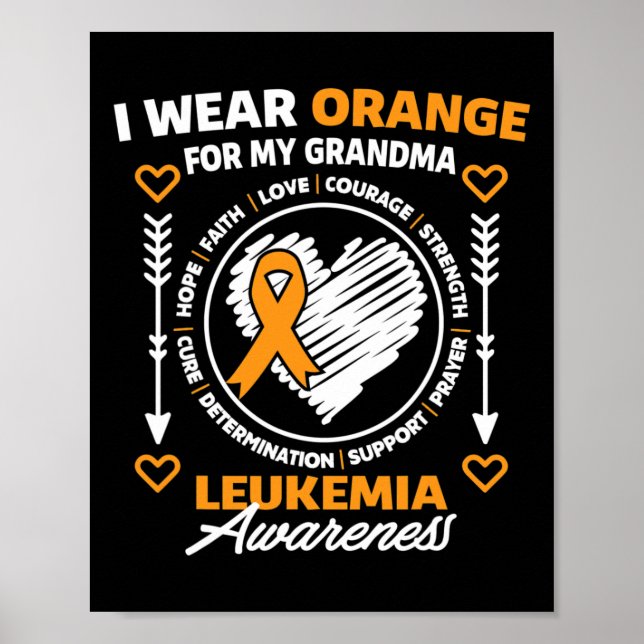 Affiche Sensibilisation À La Leucémie Je Porte De L'Orange (Devant)