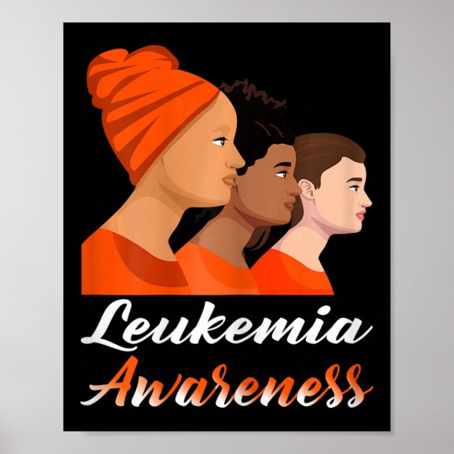 Affiche sensibilisation à la leucémie Maman Orange Ribbon  (Devant)