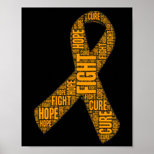 Affiche Sensibilisation à la leucémie Orange Combattre Hop
