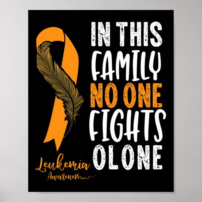Affiche Sensibilisation à la leucémie Orange Ribbon Cancer (Devant)