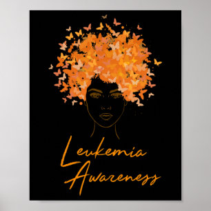 Affiche Sensibilisation à la leucémie Papillons orange Cad