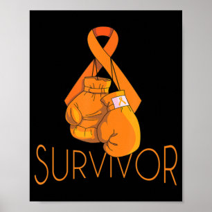 Affiche Sensibilisation à la leucémie Survivor Orange Ribb