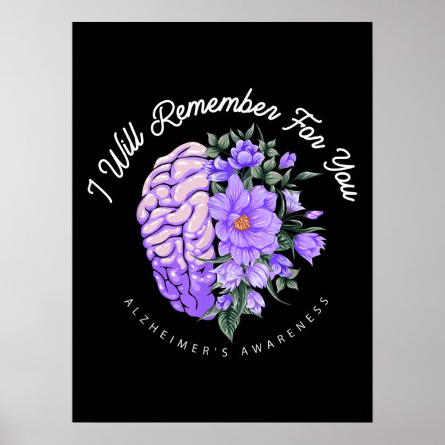 Affiche Sensibilisation à la maladie d'Alzheimer Je me sou (Devant)