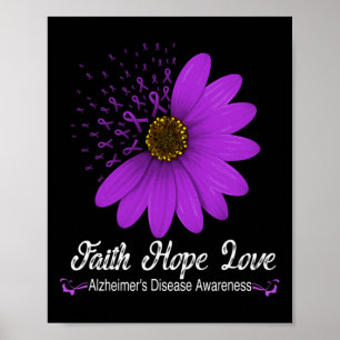 Affiche Sensibilisation à la maladie Faith Hope Love Purpl