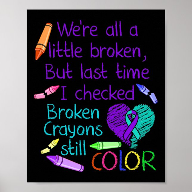 Affiche Sensibilisation à la prévention du suicide Crayons (Devant)