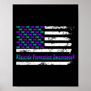 Affiche Sensibilisation à la prévention du suicide Drapeau