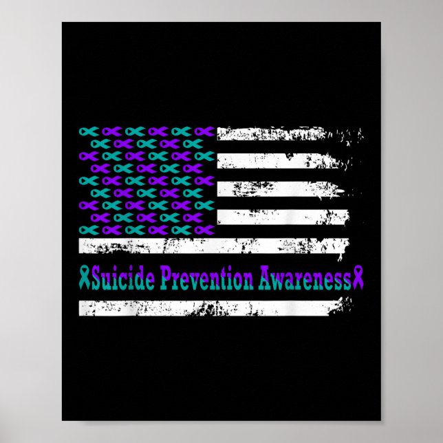 Affiche Sensibilisation à la prévention du suicide Drapeau (Devant)